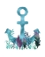 Picture of TEAL FLORALS BLUE ANCHOR