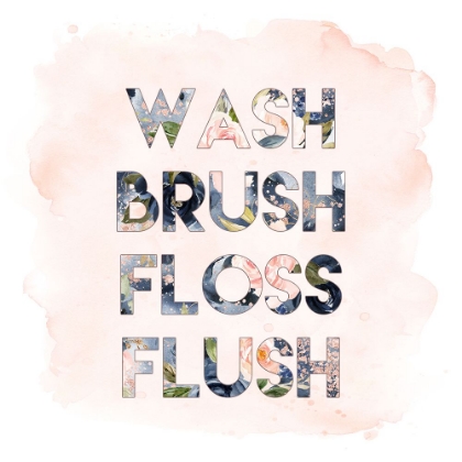 Picture of WASH, BRUSH, FLOSS, FLUSH