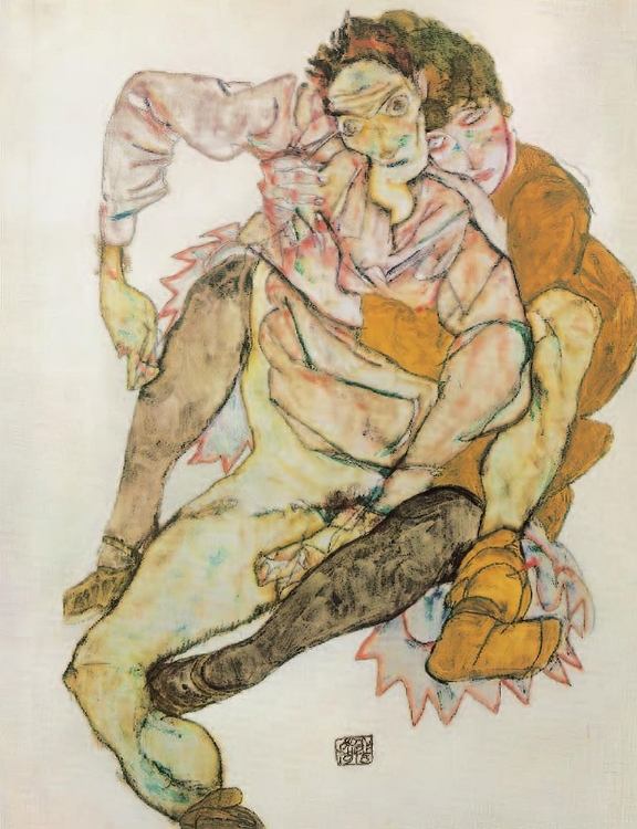 Picture of EGON AND EDITH SCHIELE, SEATED 1915