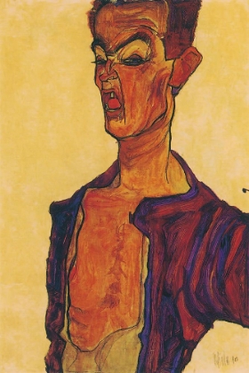 Picture of GRIMACING MAN SELF-PORTRAIT 1910