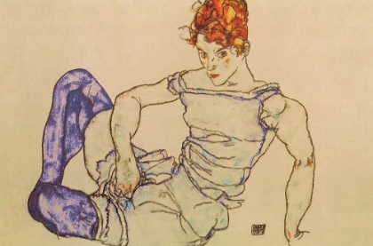 Picture of SEATED WOMAN IN VIOLET STOCKINGS 1917