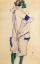 Picture of STANDING GIRL IN BLUE DRESS AND GREEN STOCKINGS 1913