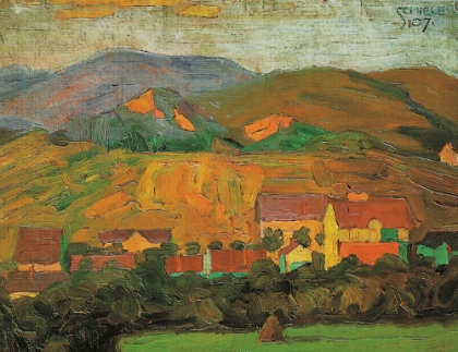 Picture of VILLAGE WITH MOUNTAINS 1907