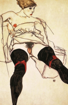Picture of WOMAN WITH BLACK STOCKINGS 1913