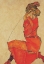 Picture of KNEELING GIRL IN ORANGE RED DRESS 1910