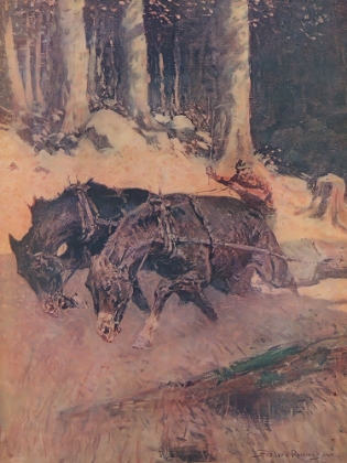 Picture of SNAKING LOGS TO THE SKIDWAY 1906