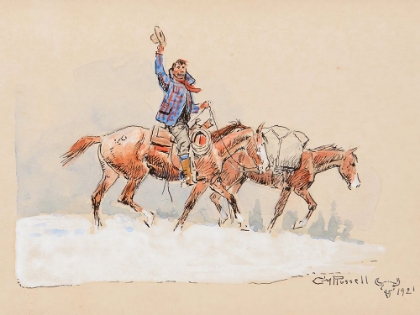 Picture of CHRISTMAS CARD WITH RIDER 1921