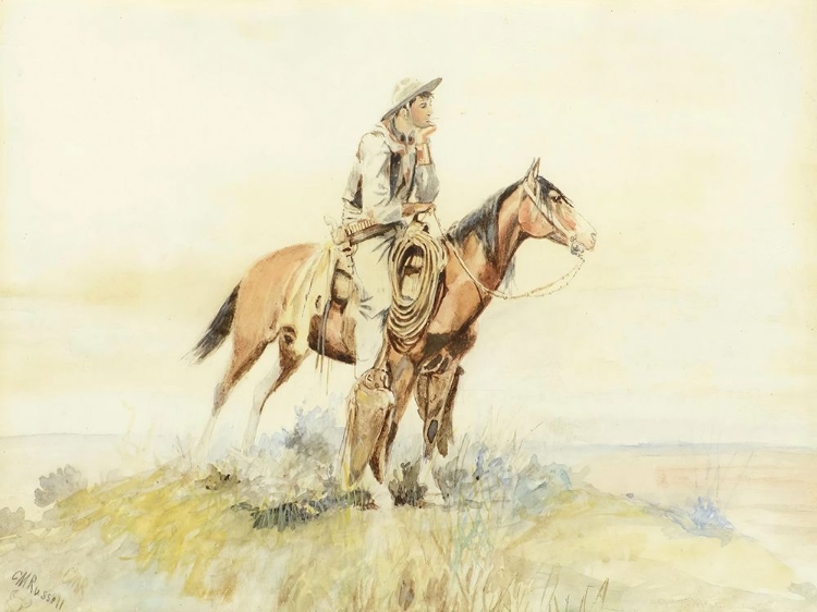 Picture of COWBOY ON HORSEBACK, MEDITATION