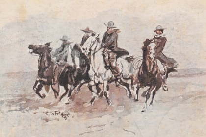 Picture of COWBOYS OFF FOR TOWN 1907