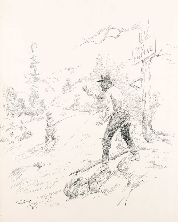 Picture of HE LURED THE IRATE LANDOWNER INTO A DEEP HOLE 1911