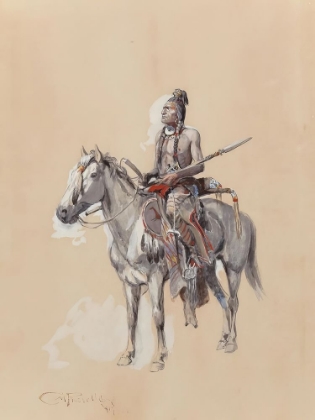 Picture of INDIAN ON HORSEBACK 1900