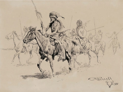 Picture of INDIANS ON HORSEBACK 1900