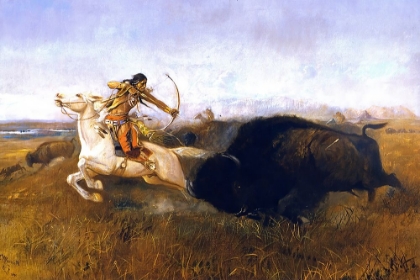 Picture of INDIANS HUNTING BUFFALO 1894