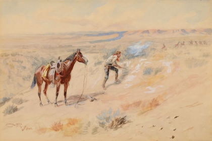 Picture of MAN HUNTING ANTELOPE 1902