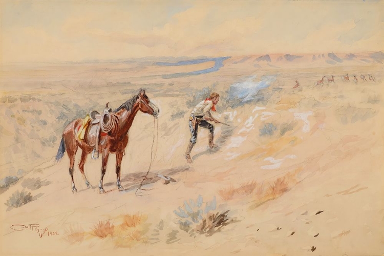 Picture of MAN HUNTING ANTELOPE 1902