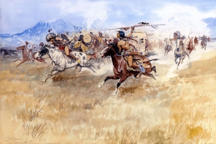 Picture of THE BATTLE BETWEEN THE BLACKFEET AND PIEGANS, 1897 NO 2