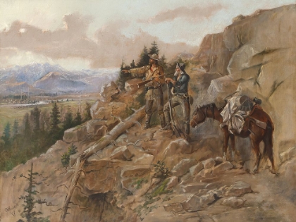 Picture of TROUBLE ON THE HORIZON, PROSPECTORS DISCOVER AN INDIAN CAMP