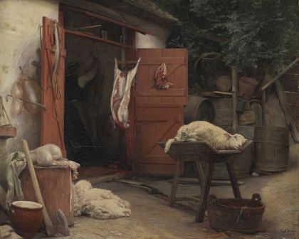 Picture of A SLAUGHTERHOUSE IN HELLEBAEK 1884