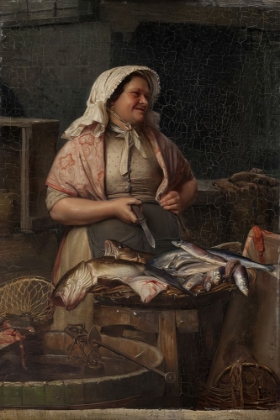 Picture of A WOMAN SELLING FISH|FISHMONGER 1875