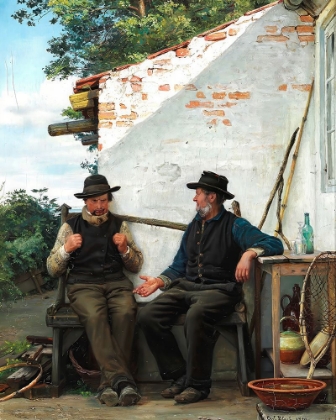 Picture of A CONVERSATION BETWEEN TWO FISHERMEN|HORNBAEK 1880