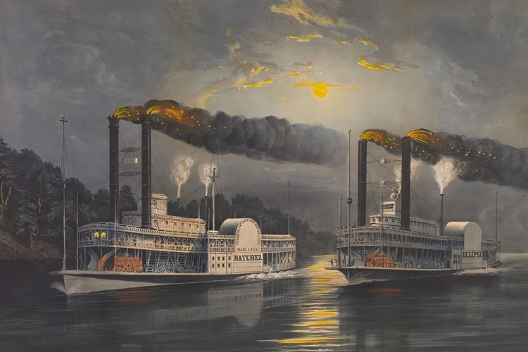 Picture of A MIDNIGHT RACE ON THE MISSISSIPPI 1860