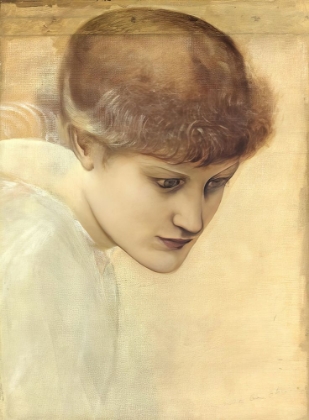 Picture of HEAD STUDY OF DOROTHY DENE THE GOLDEN STAIRS