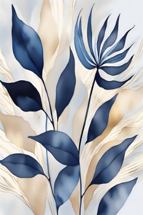 Picture of LEAVES IN BLUE 3
