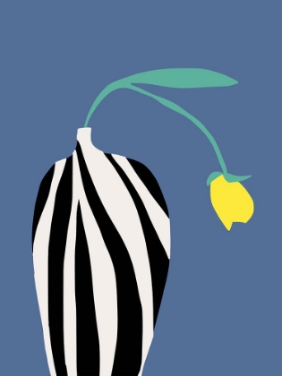 Picture of TULIP IN ZEBRA STRIPED VASE