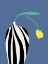 Picture of TULIP IN ZEBRA STRIPED VASE