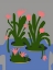 Picture of BLUE RECYCLE BOTTLE WITH PINK BLOOMS