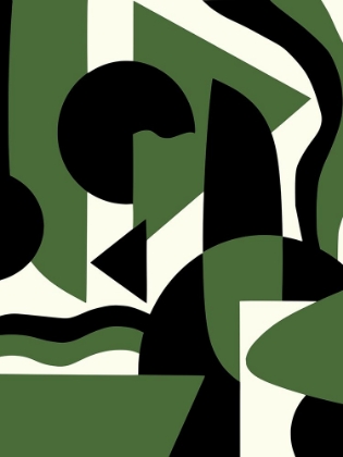 Picture of GEOMETRICAL GREEN ABSTRACT MAXIMALIST