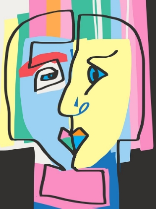 Picture of ABSTRACT COLORFUL CUBISM PORTRAIT