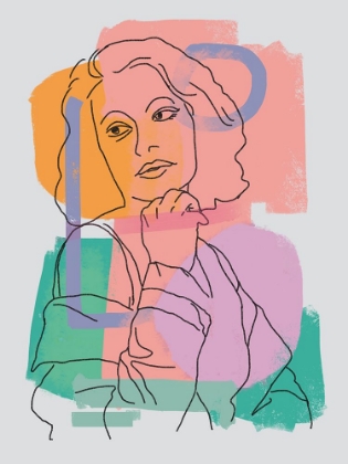 Picture of LINE ART PORTRAIT  WITH ABSTRACT PAINT