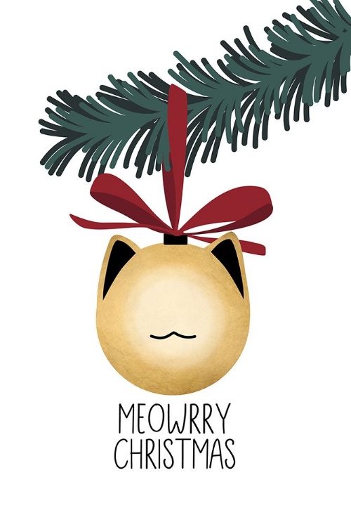 Picture of MEOWRRY CHRISTMAS BAUBLE (GOLD WHITE)