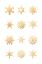 Picture of TWELVE GEOMETRIC SNOWFLAKES IN GOLD