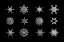 Picture of TWELVE GEOMETRIC SNOWFLAKES IN BLACK