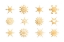 Picture of TWELVE GEOMETRIC SNOWFLAKES IN GOLD