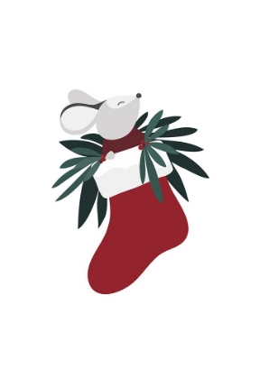 Picture of CUTE MOUSE IN A CHRISTMAS STOCKING