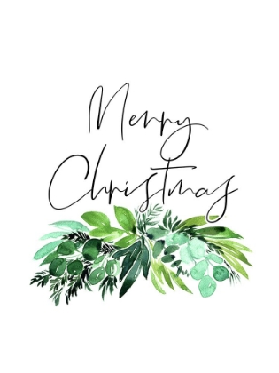 Picture of WATERCOLOR GREENERY MERRY CHRISTMAS