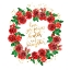 Picture of HOLIDAY WISHES WREATH OF RED ENGLISH ROSES