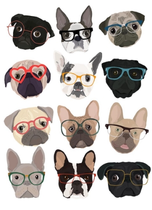 Picture of PUGS IN GLASSES