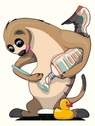 Picture of 18X24 INCH MEERKAT BRUSHING TEETH