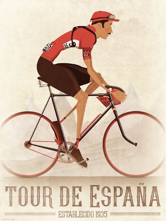 Picture of VINTAGE LA VUELTA CYCLIST ON BIKE