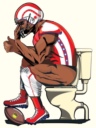 Picture of AMERICAN FOOTBALLER ON THE TOILET