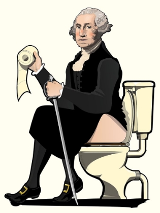 Picture of GEORGE WASHINGTON ON THE TOILET