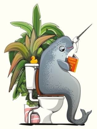 Picture of NARWHAL ON THE TOILET