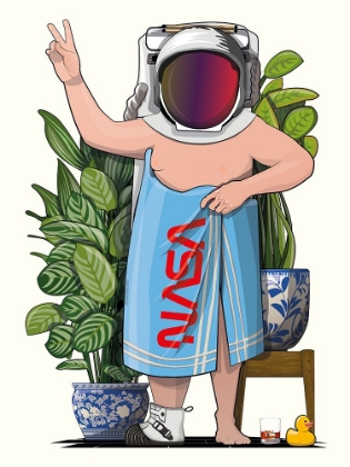 Picture of NASA ASTRONAUT IN BATH TOWEL