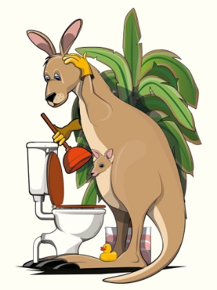 Picture of KANGAROO USING THE TOILET