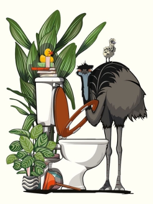 Picture of EMU USING THE TOILET
