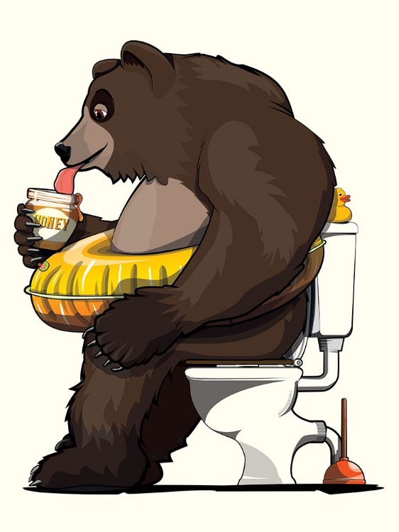 Picture of BROWN BEAR ON THE TOILET